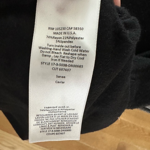 NWT Soft Joie Fitted Soft Black Sweater Dress Size XXS - Picture 5 of 5